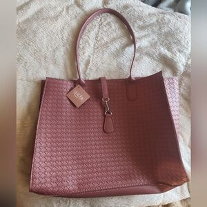 Ulta Beauty Mauve Rose Woven Shopper Tote